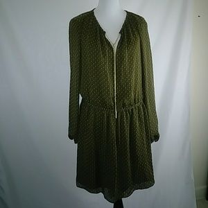 Michael kors Elegant Green Gold Chain Dress